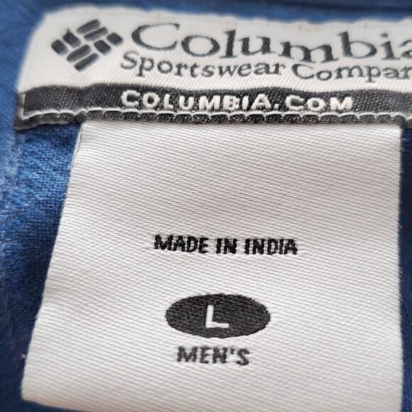 Columbia River Lodge Blue Button Up Short Sleeve Shirt - Picture 4 of 5